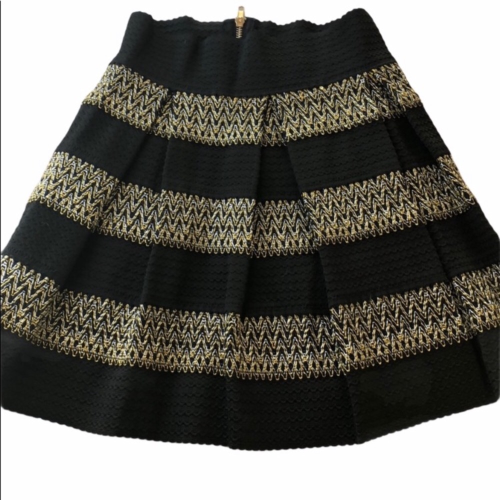 Black and Gold Holiday Skirt Size S